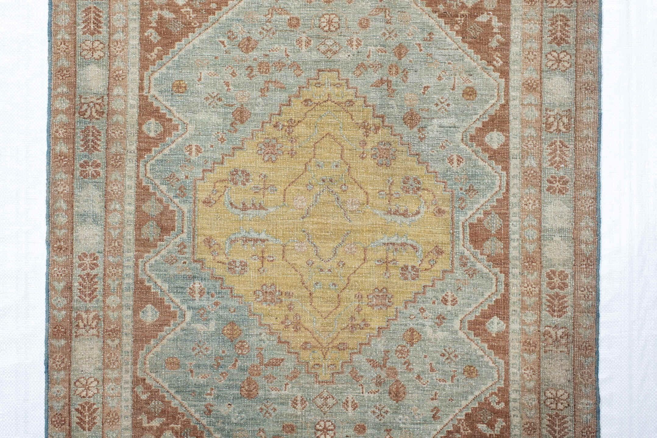 2' x 3' one-of-a-kind handmade antique Afshar small size rug. Color palette: pale aqua, terracotta, ivory, muted gold, taupe