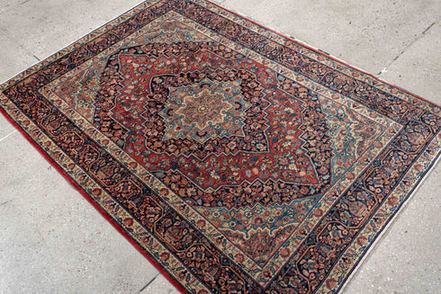 Antique Kashan Area Rug (4' x 5')