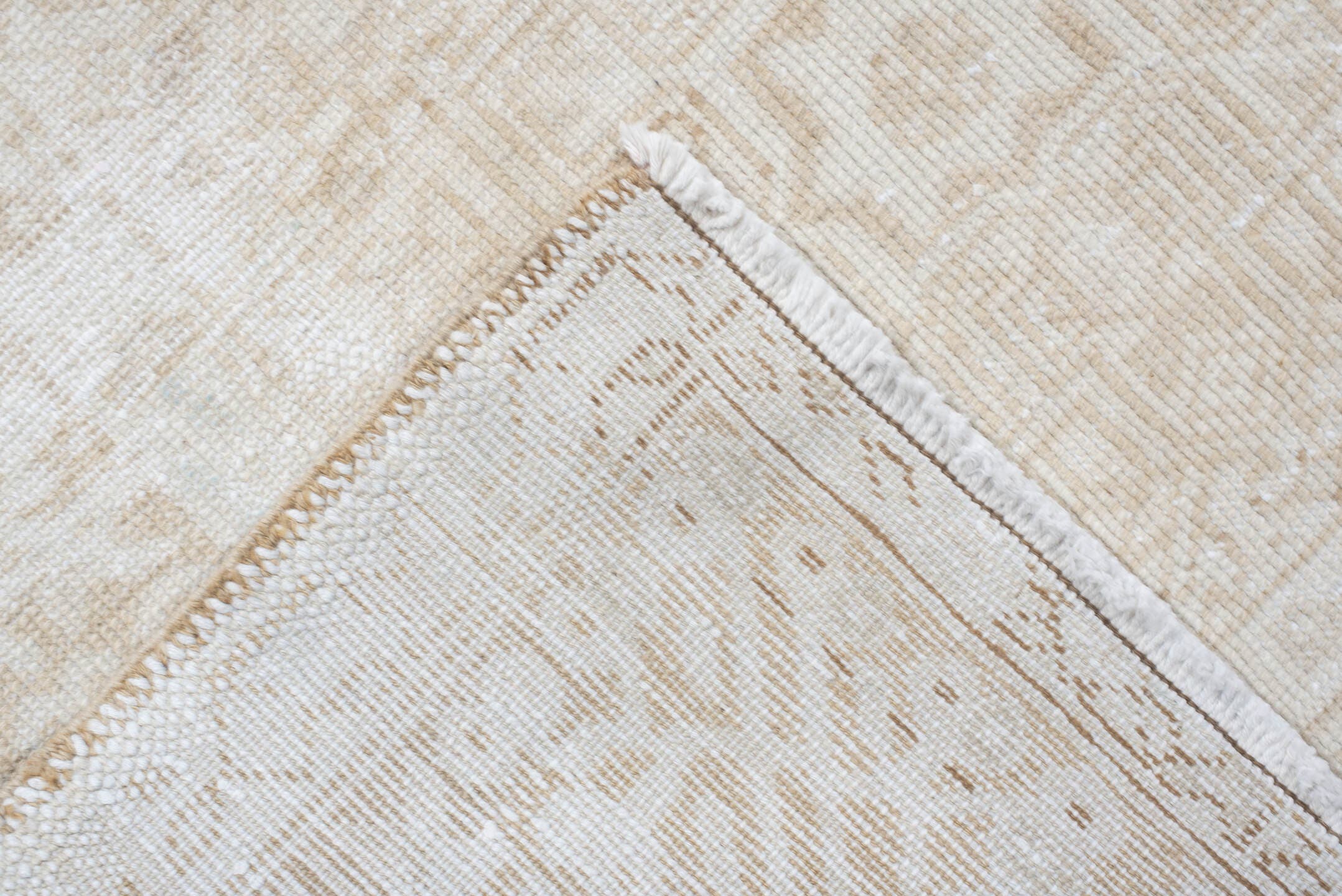 7' x 10' one-of-a-kind handmade antique Heriz large size rug. Color palette: ivory, cream, beige, sand, pale blue, taupe