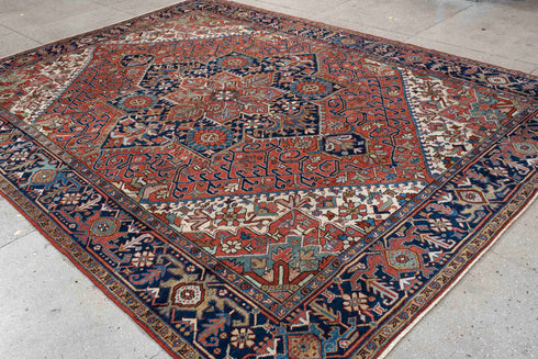 Antique Heriz Area Rug (9' x 12')