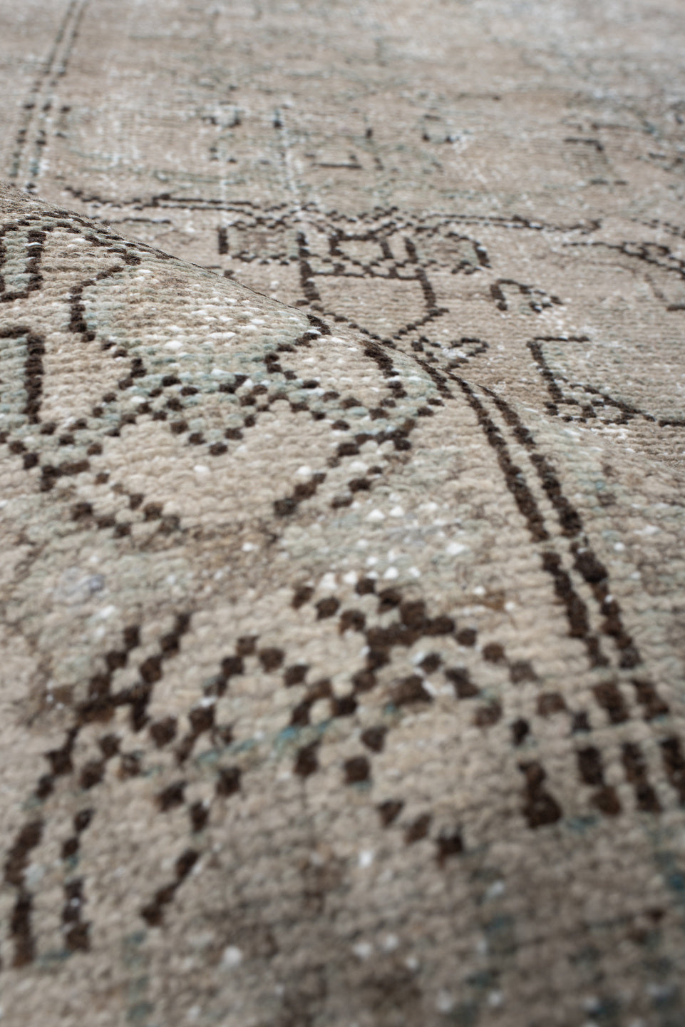 4' x 7' one-of-a-kind handmade vintage Hamadan rug. Color palette: ivory, taupe, light blue, charcoal, beige, gray, black