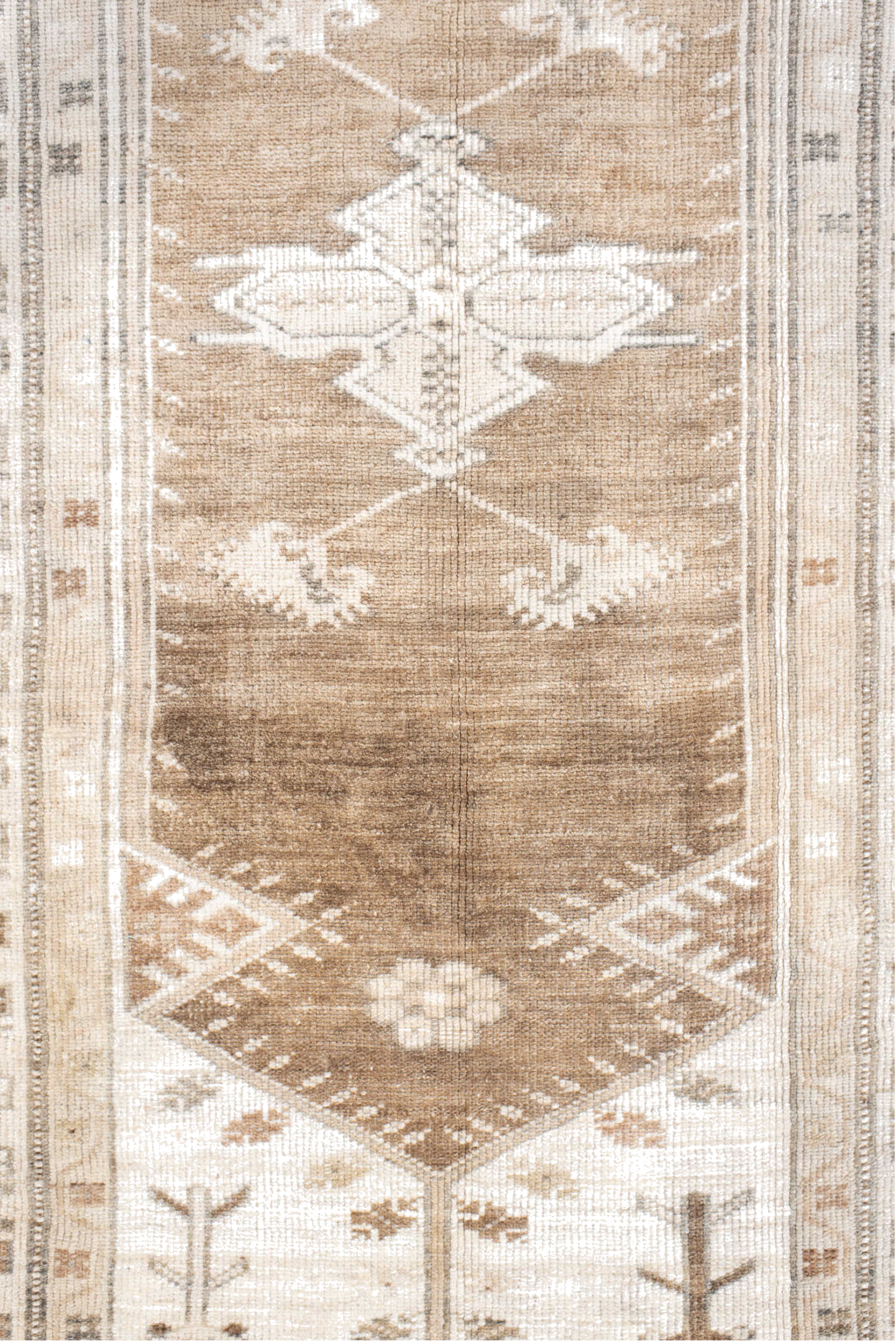 3' x 6' one-of-a-kind handmade vintage Anatolian small size rug. Color palette: antiquewhite, brown, dim gray, gray