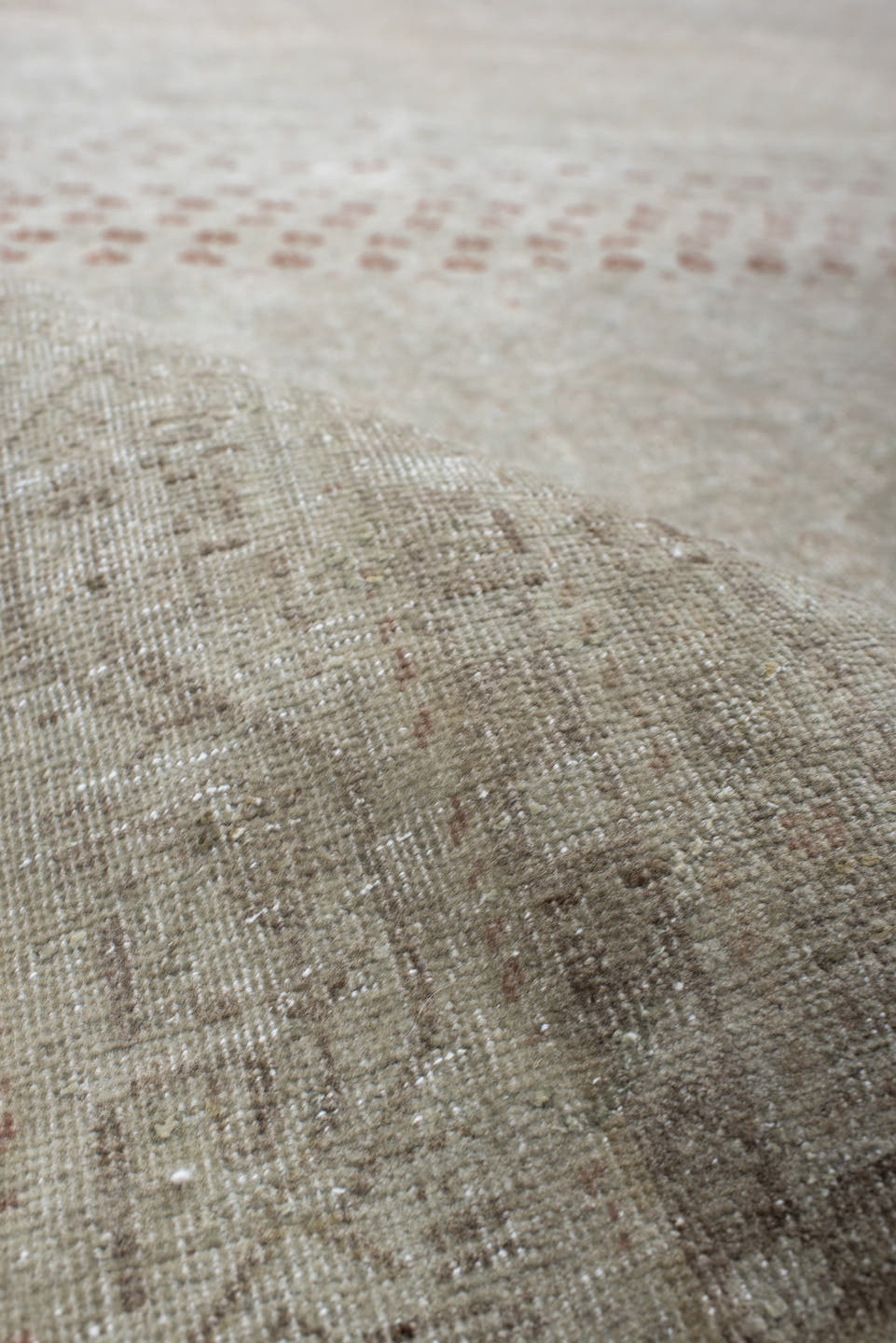 8' x 11' one-of-a-kind handmade antique Mir large size rug. Color palette: ivory, taupe, rust, beige, camel, gray