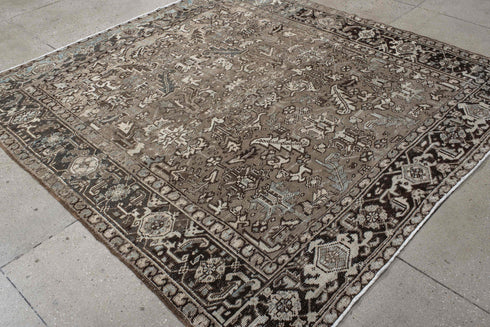 Antique Heriz Area Rug (7' x 7')