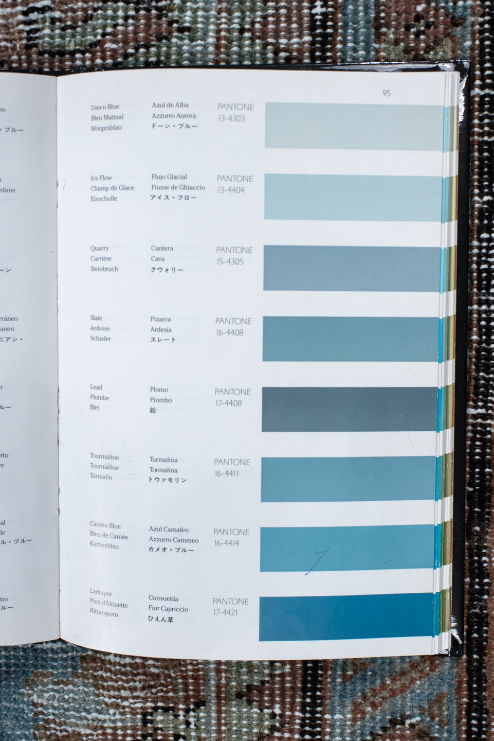 7' x 10' one-of-a-kind handmade vintage Mahal large size rug. Color palette: black, blue, dim gray, gainsboro, gray