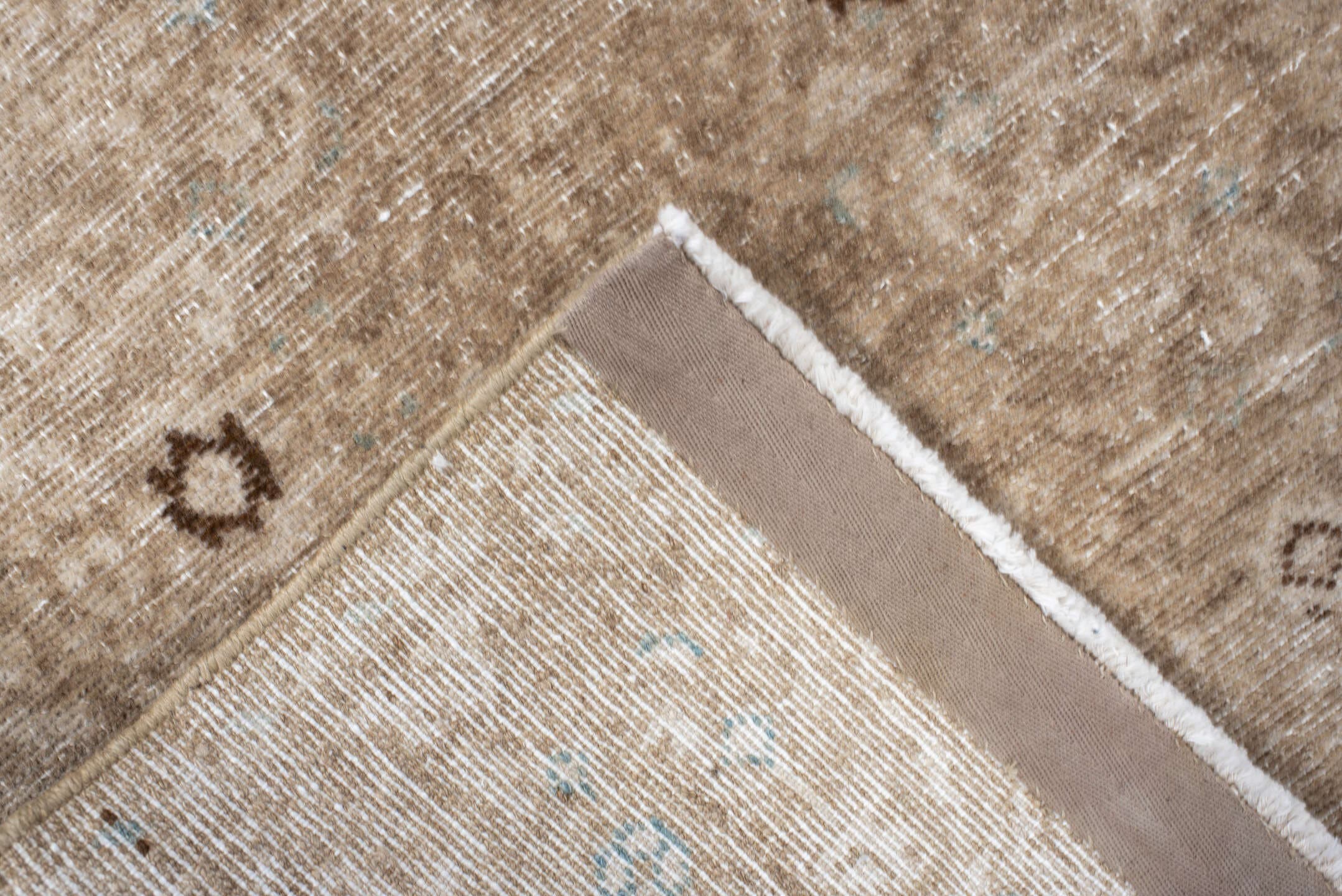 2' x 8' one-of-a-kind handmade antique Malayer runner rug. Color palette: camel, ivory, taupe, brown, pale blue, beige, gray