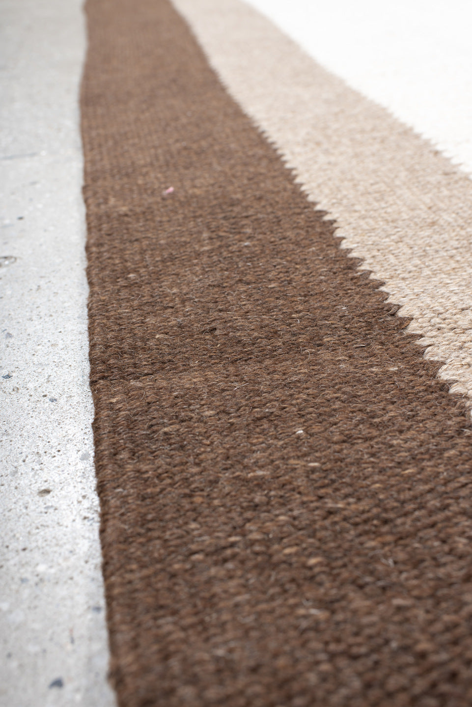 8' x 9' one-of-a-kind handmade vintage Kilim rug. Color palette: ivory, brown, taupe, cream, beige, gray