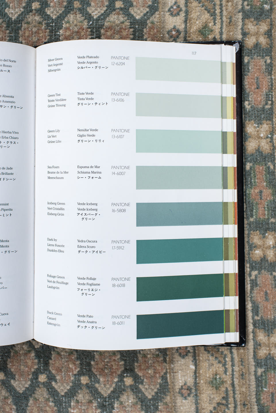 6' x 6' one-of-a-kind handmade vintage Mir rug. Color palette: ivory, blue, taupe, beige, sage, gray, green