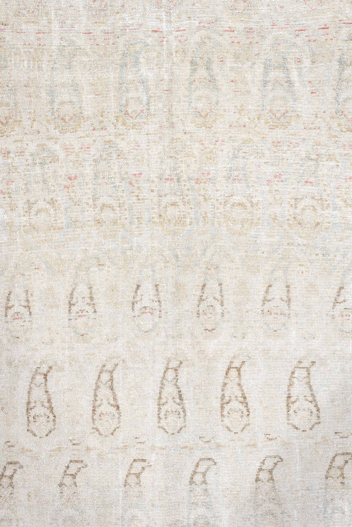 4' x 5' one-of-a-kind handmade vintage Malayer small size rug. Color palette: ivory, cream, taupe, beige, sand, faint rose