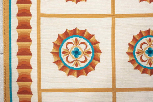 Antique Needlepoint Area Rug (6' x 7')