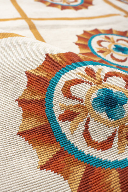 Antique Needlepoint Area Rug (6' x 7')