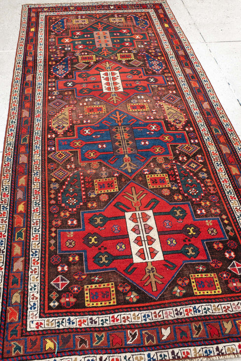 Antique Caucasian Runner Rug (3' x 8')