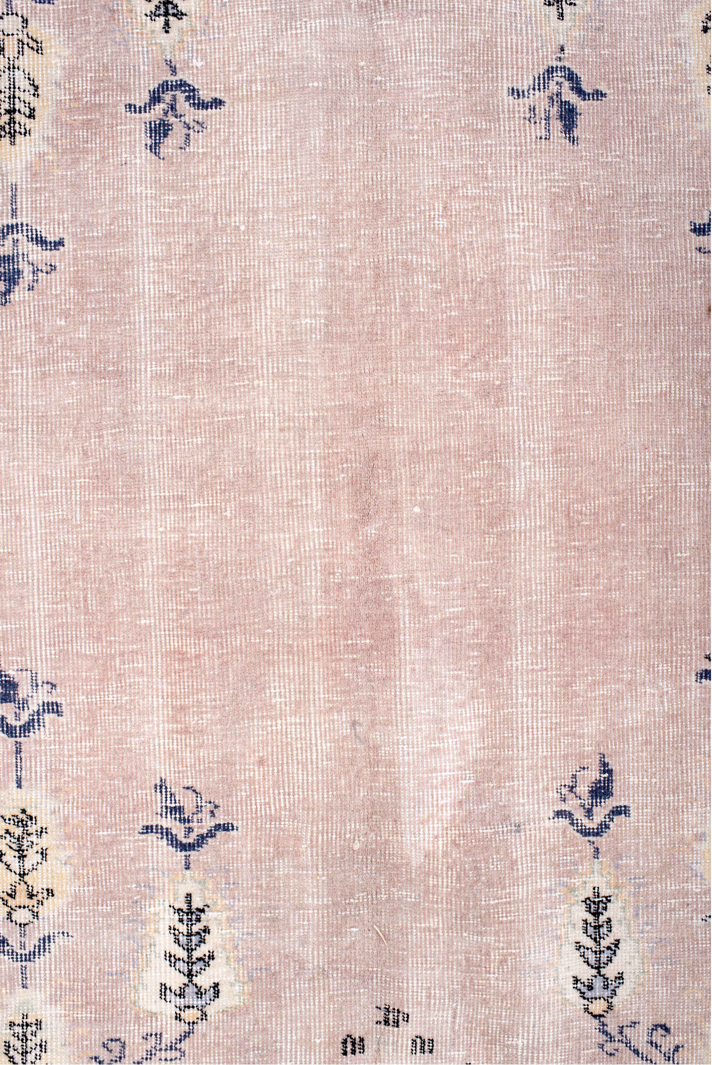 8' x 10' one-of-a-kind handmade vintage Sparta large size rug. Color palette: blush, ivory, charcoal, taupe, cream, slate