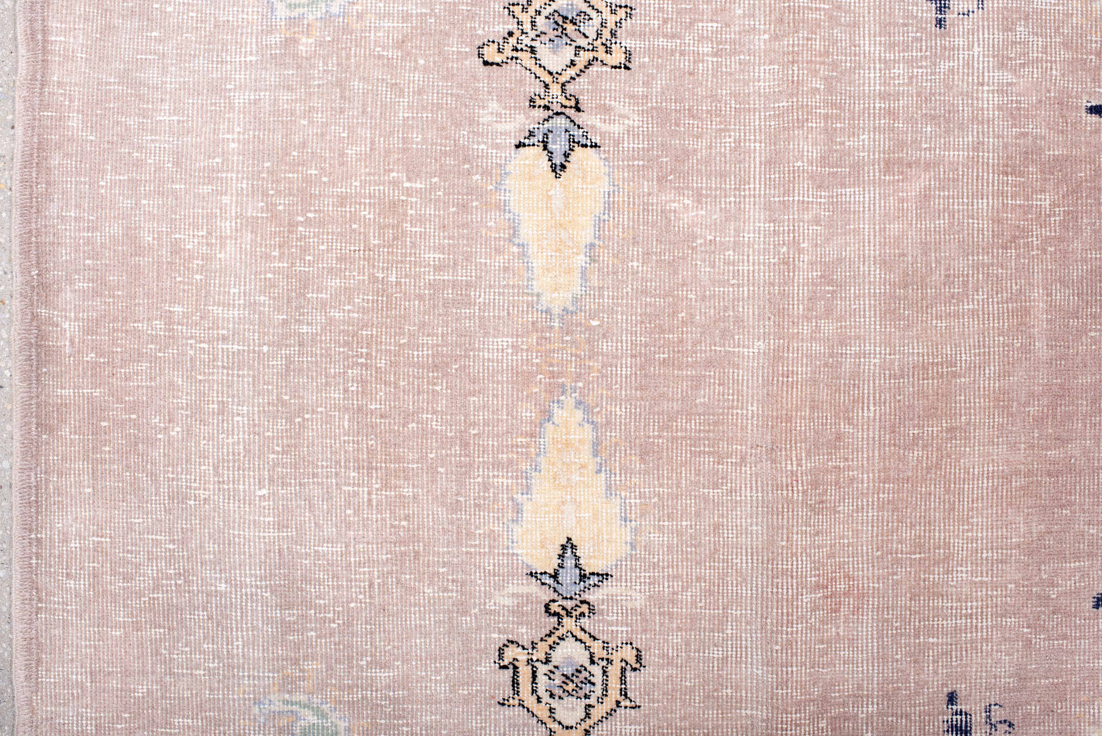 8' x 10' one-of-a-kind handmade vintage Sparta large size rug. Color palette: blush, ivory, charcoal, taupe, cream, slate
