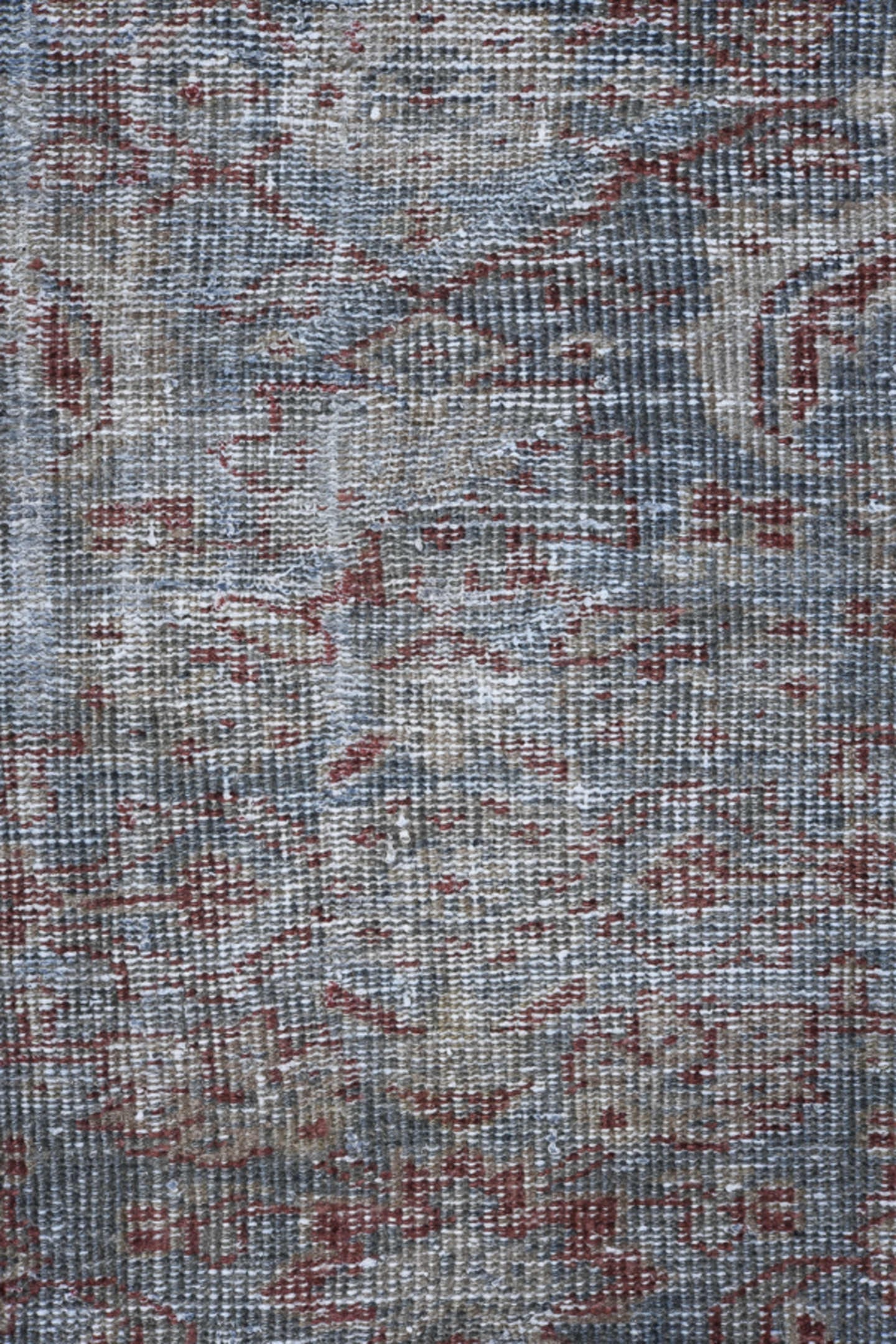 8' x 12' one-of-a-kind handmade vintage Malayer large size rug. Color palette: silver, gray, rose, burgundy, ivory, taupe