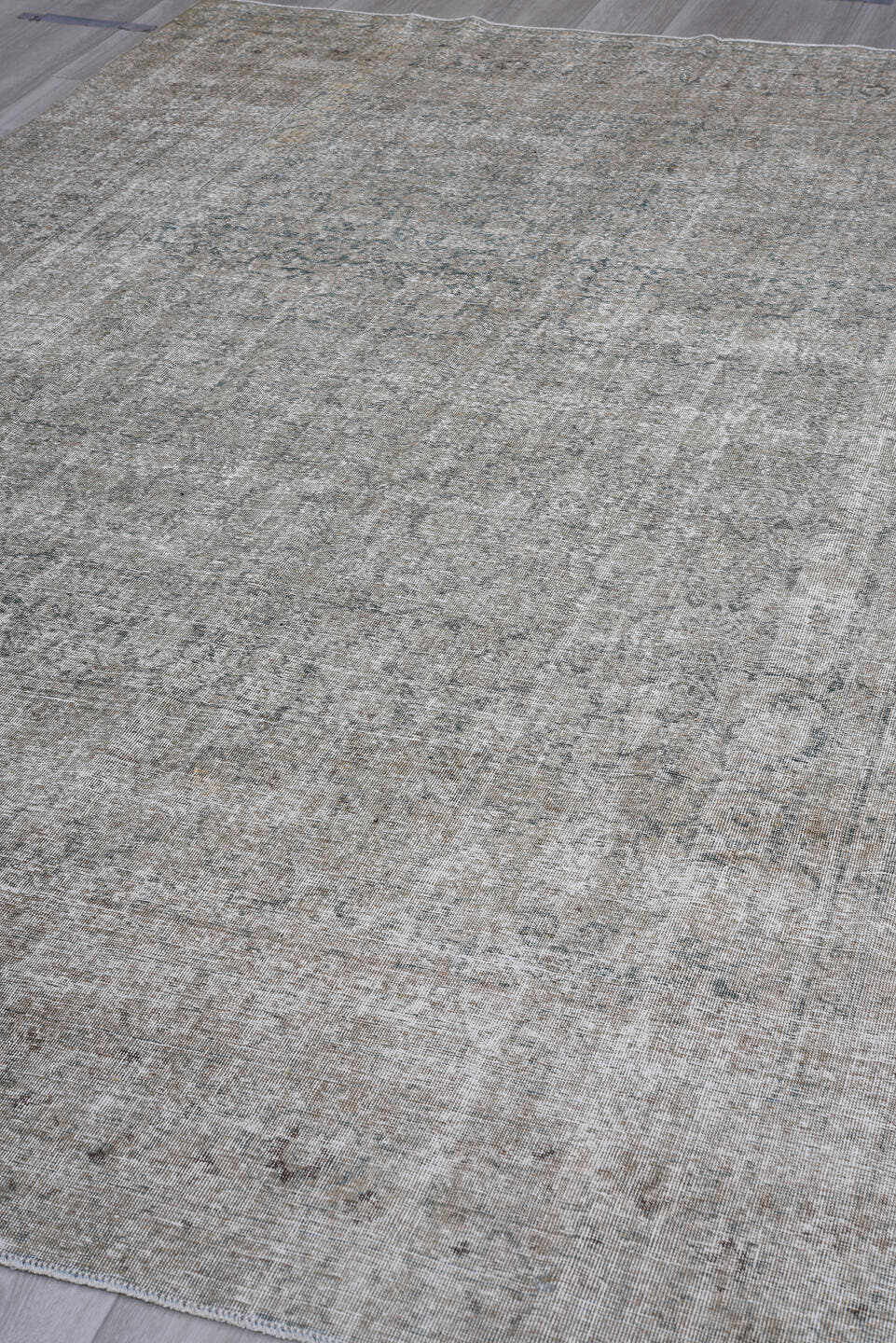 7' x 11' one-of-a-kind handmade antique Tabriz large size rug. Color palette: ivory, taupe, beige, slate, pale blue, gray