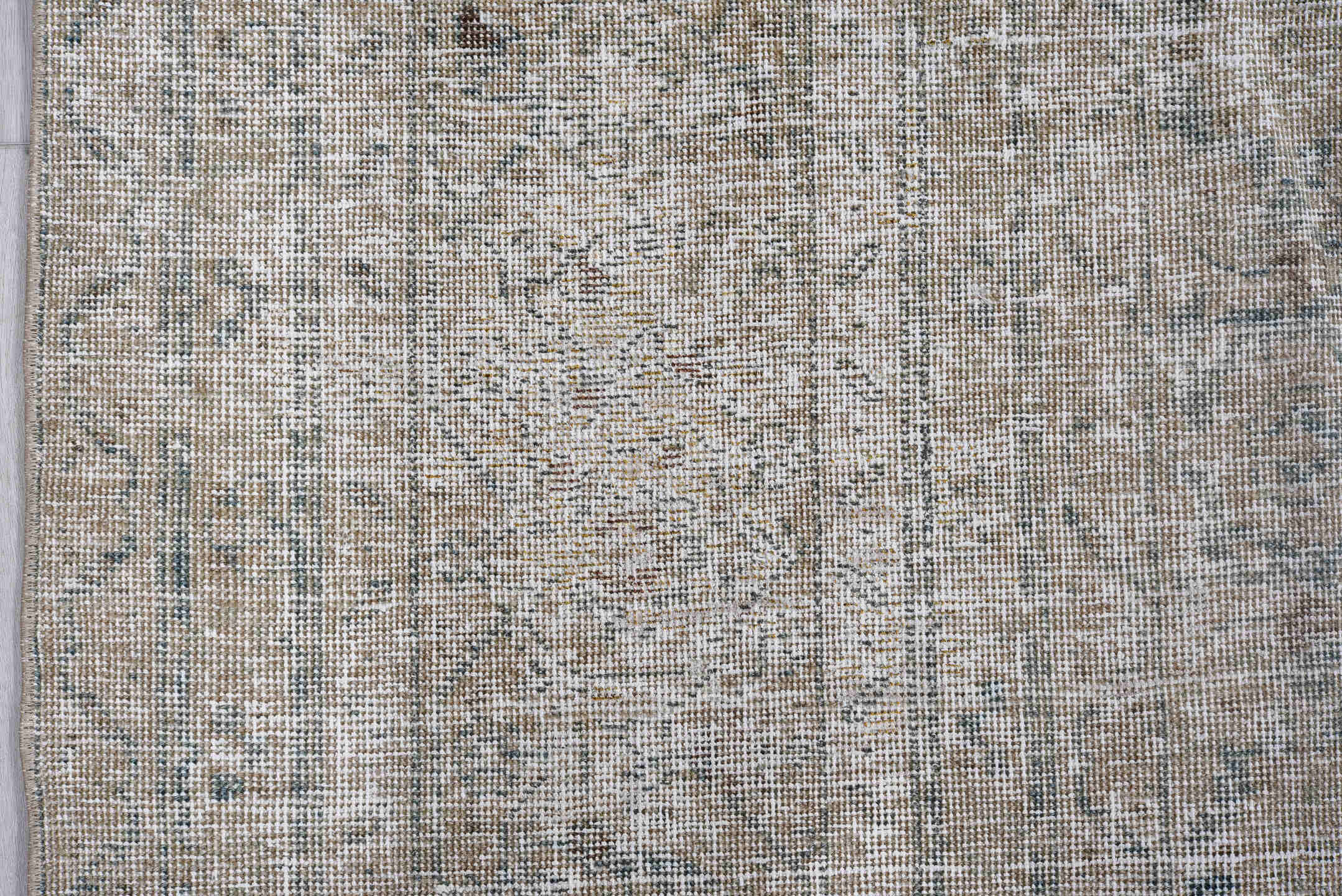 7' x 11' one-of-a-kind handmade antique Tabriz large size rug. Color palette: ivory, taupe, beige, slate, pale blue, gray