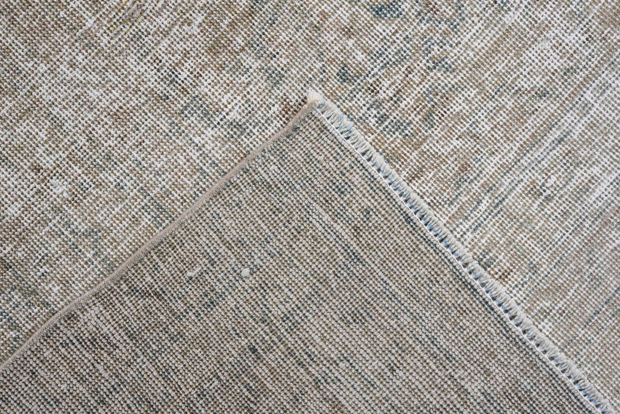 7' x 11' one-of-a-kind handmade antique Tabriz large size rug. Color palette: ivory, taupe, beige, slate, pale blue, gray