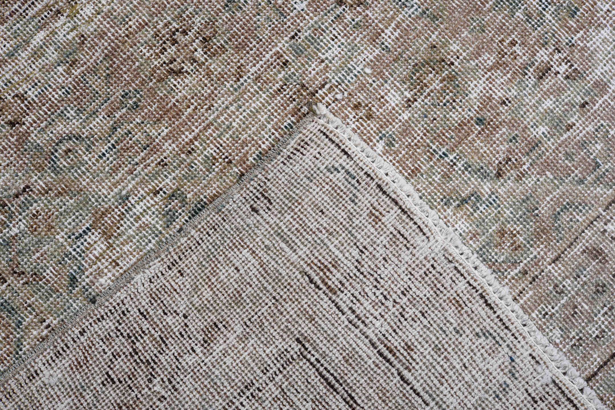 8' x 11' one-of-a-kind handmade antique Tabriz large size rug. Color palette: taupe, ivory, charcoal, pale blue, gray, beige