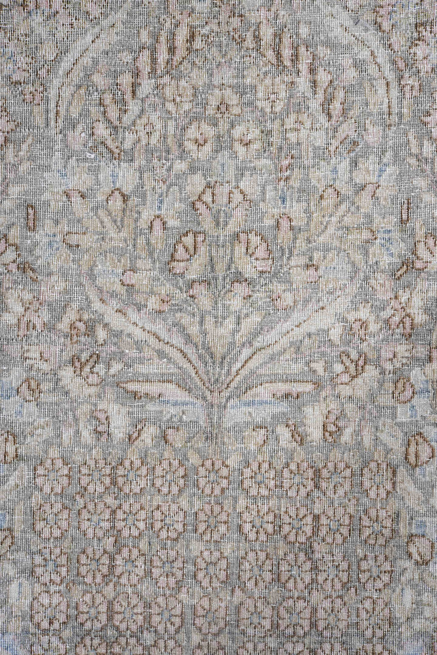 8' x 11' one-of-a-kind handmade antique Tabriz large size rug. Color palette: ivory, taupe, beige, pale blue, camel, gray