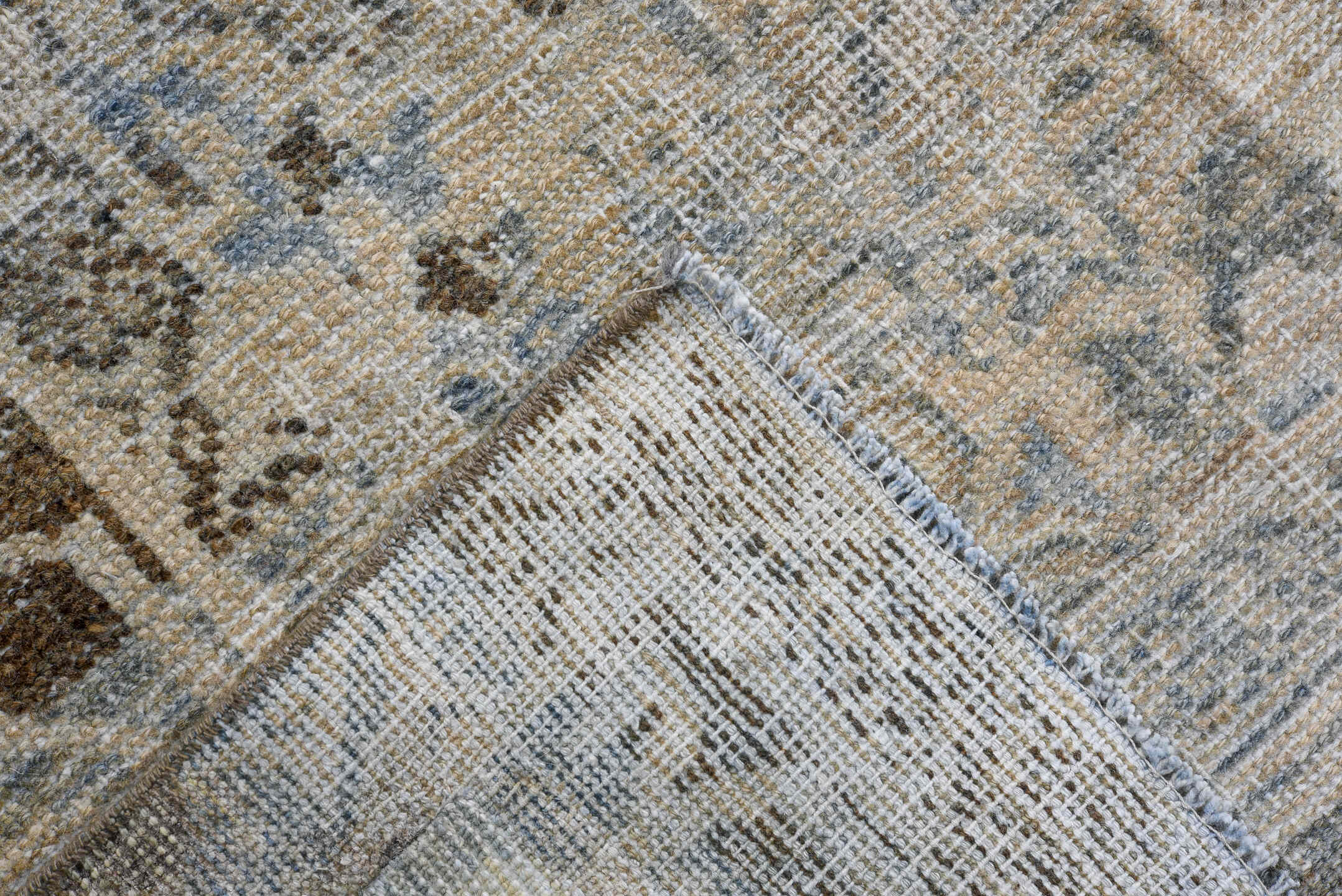 8' x 12' one-of-a-kind handmade antique Mahal large size rug. Color palette: ivory, taupe, gray, pale blue, beige, charcoal