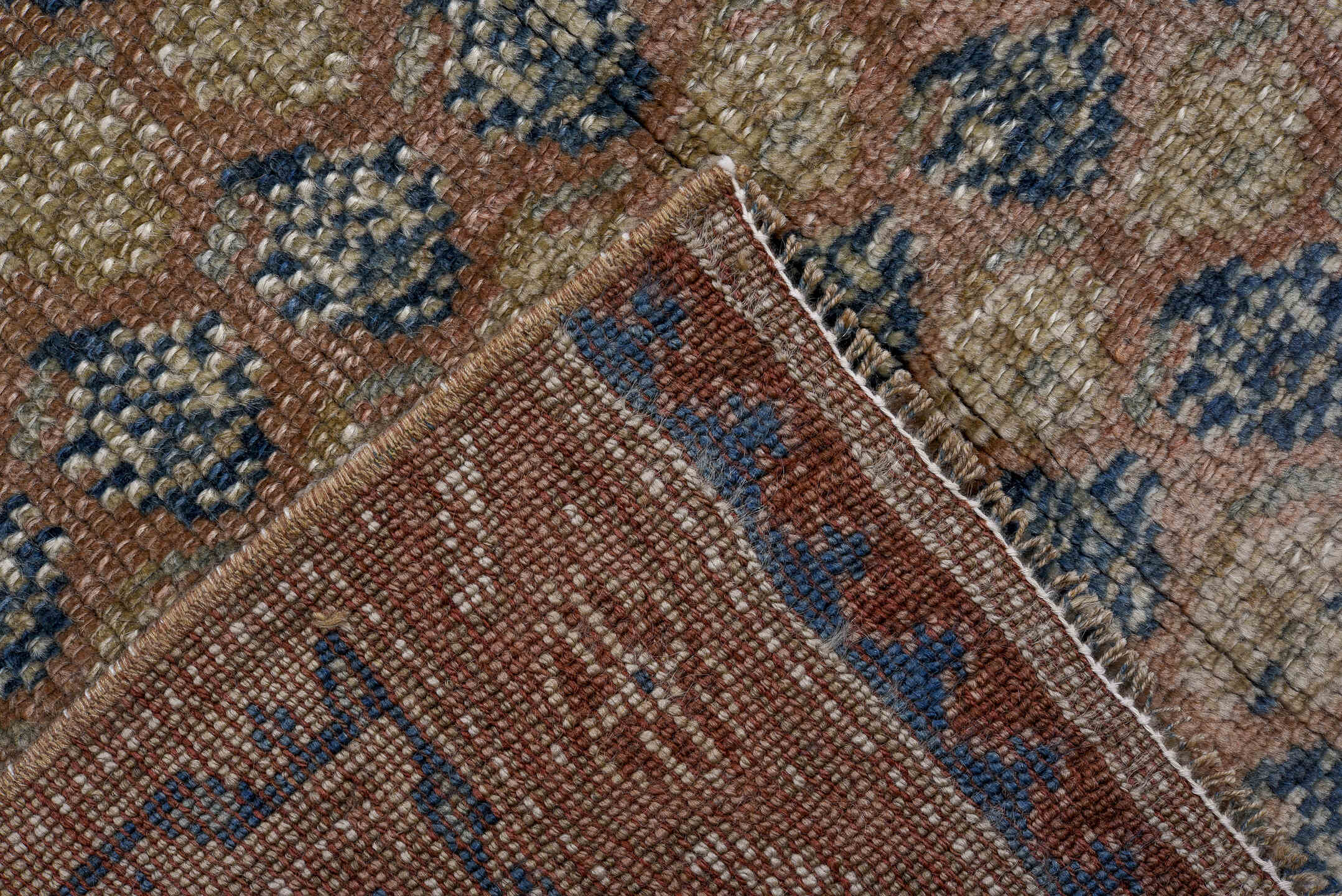 2' x 13' one-of-a-kind handmade vintage Kurd runner rug. Color palette: black, brown, charcoal, gray, light gray, off-white