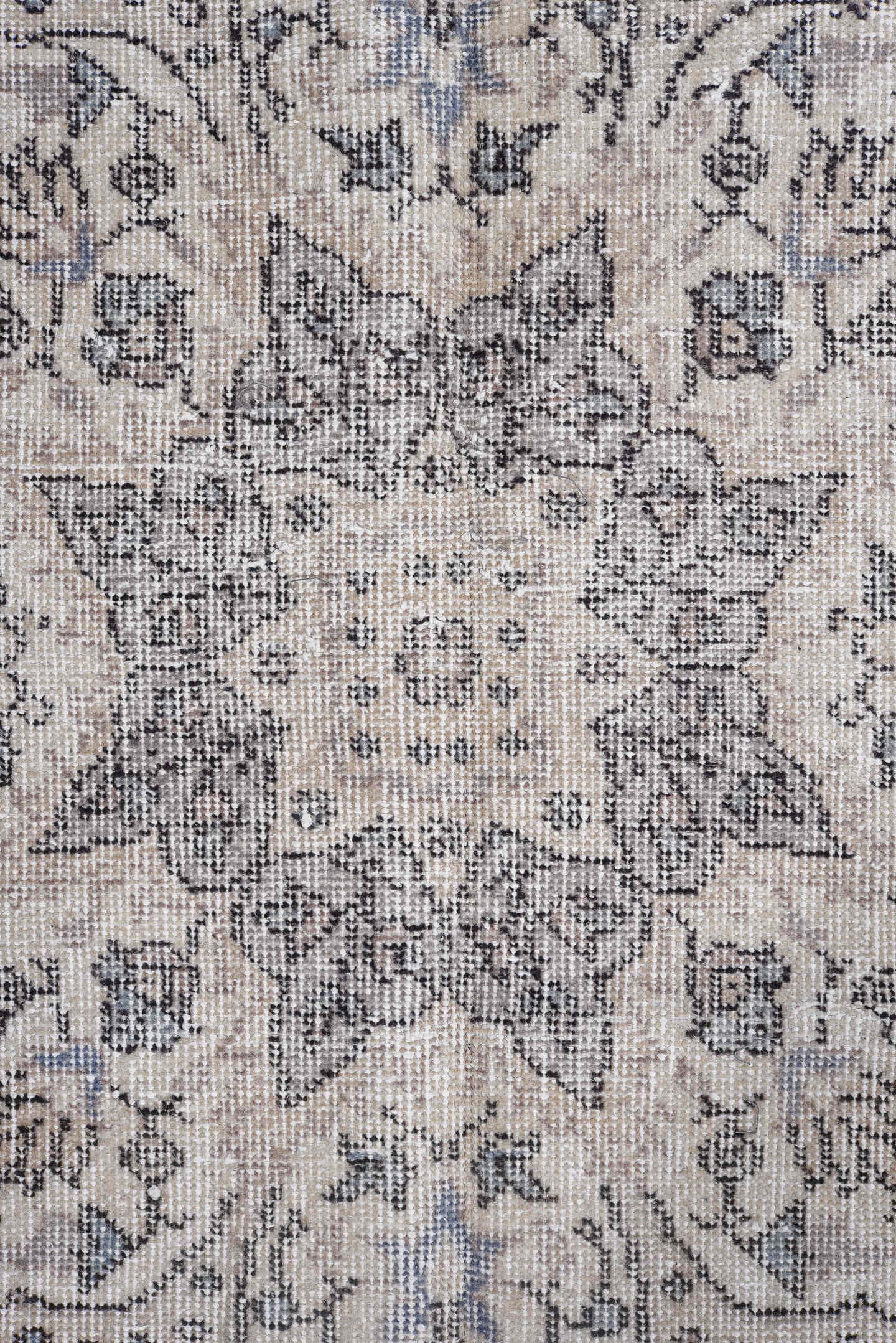 7' x 12' one-of-a-kind handmade antique Sparta large size rug. Color palette: light blue, ivory, gray, taupe, slate, beige
