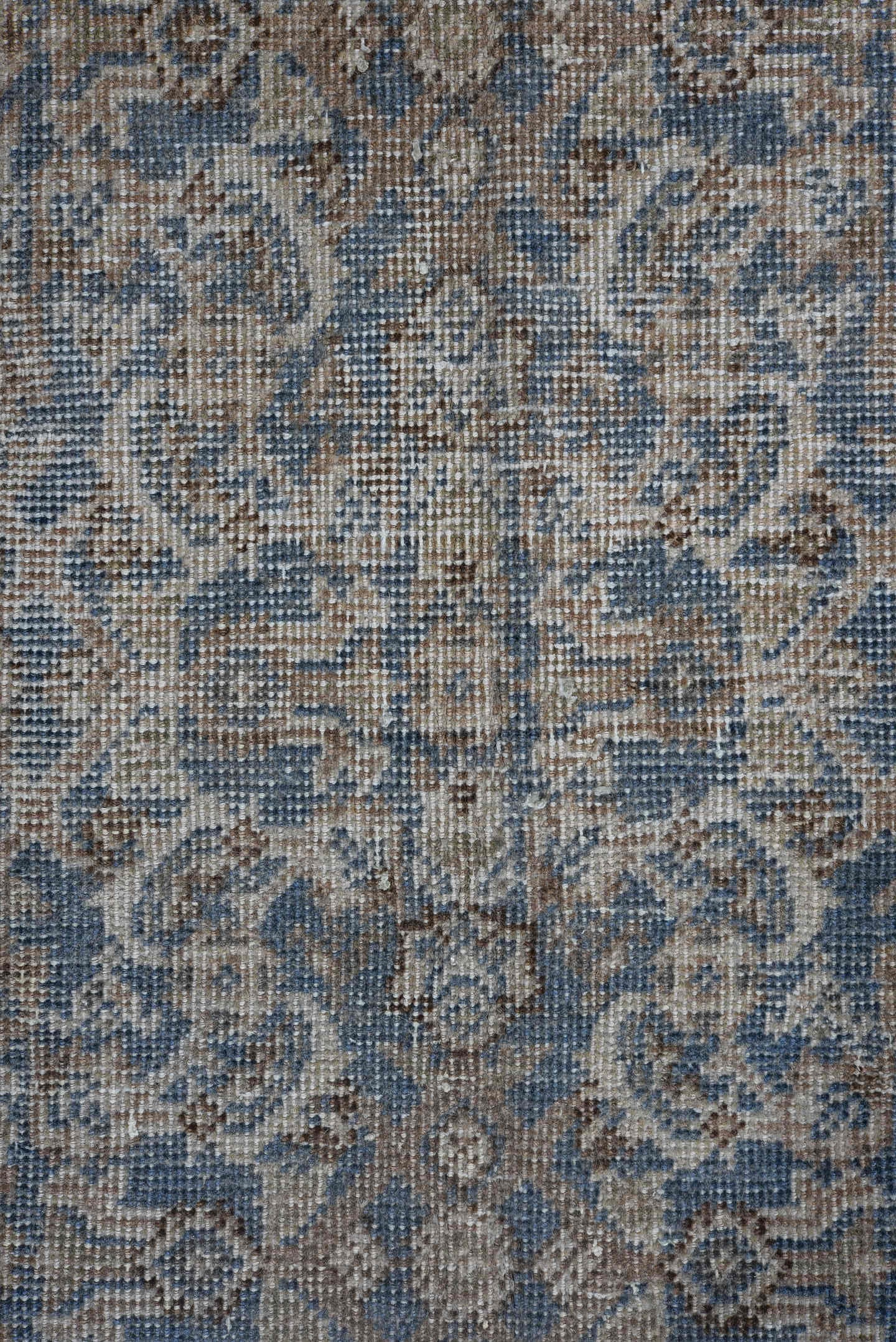 10' x 13' one-of-a-kind handmade antique Mahal large size rug. Color palette: blue, ivory, rose, taupe, slate, dusty pink