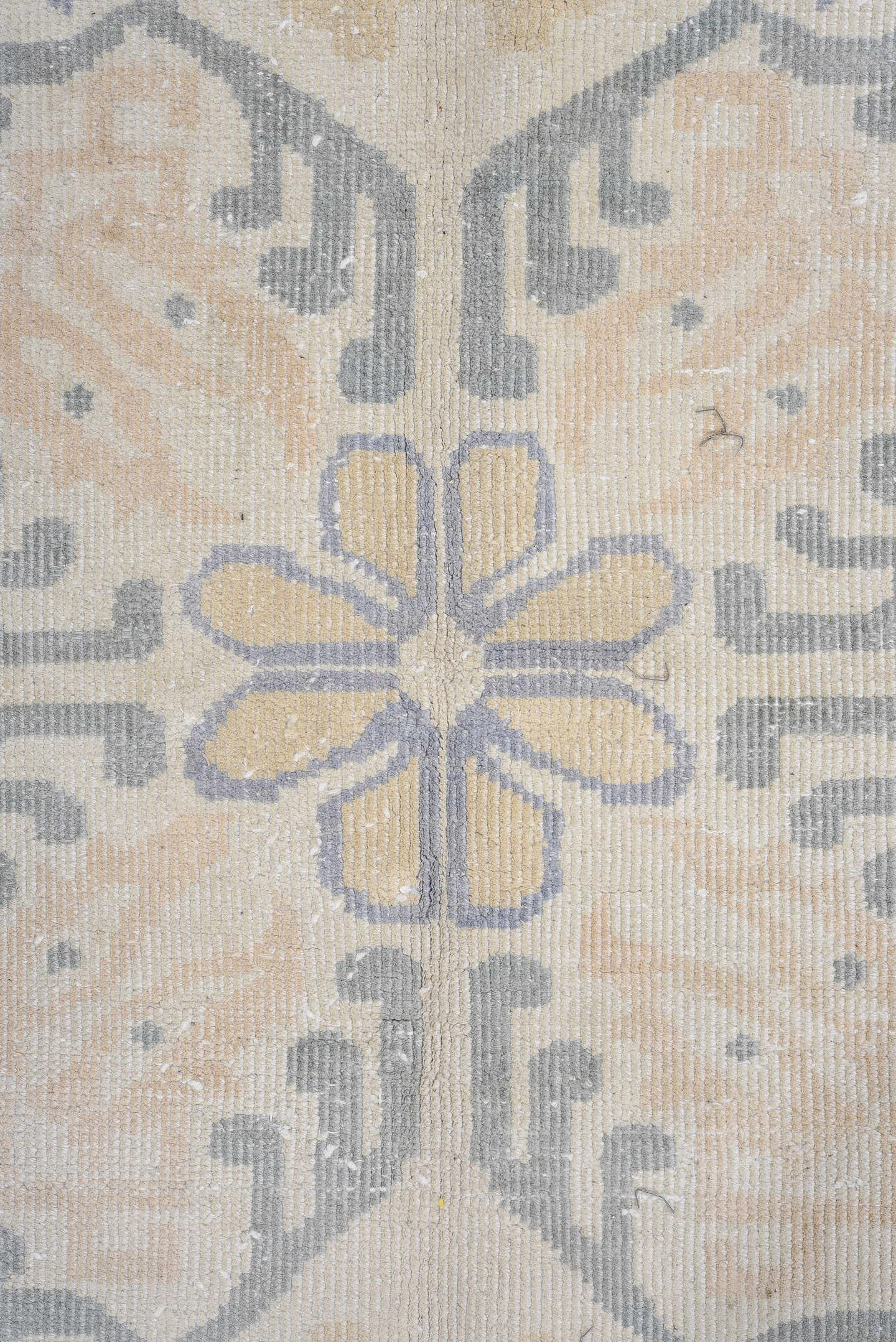 8' x 11' one-of-a-kind handmade antique Chinese large size rug. Color palette: ivory, pale blue, beige, taupe, cream, camel