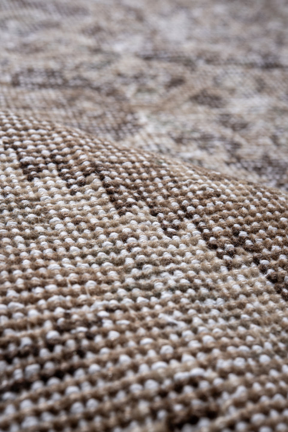 7' x 11' one-of-a-kind handmade antique Mahal large size rug. Color palette: taupe, ivory, beige, brown, greige, gray