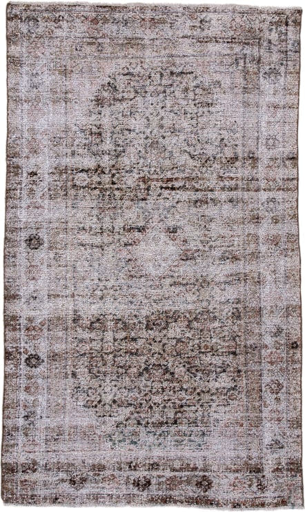 3' x 6' one-of-a-kind handmade antique Mahal small size rug. Color palette: ivory, taupe, rose, brown, charcoal, blush