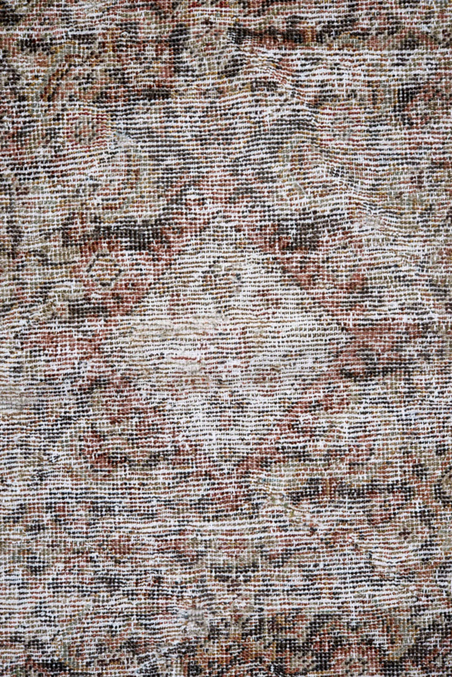 3' x 6' one-of-a-kind handmade antique Mahal small size rug. Color palette: ivory, taupe, rose, brown, charcoal, blush