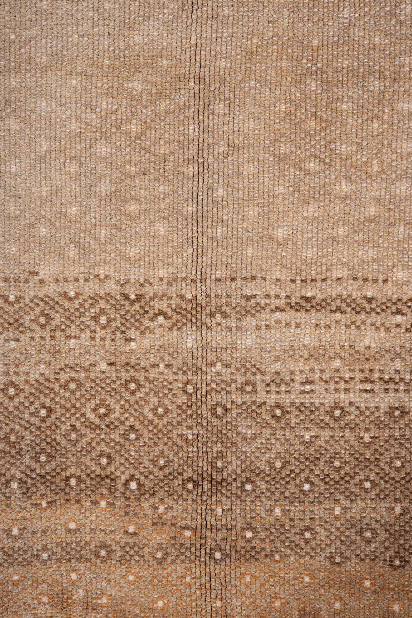 6' x 8' one-of-a-kind handmade antique Kars medium size rug. Color palette: camel, ivory, taupe, tan, brown, rust, beige