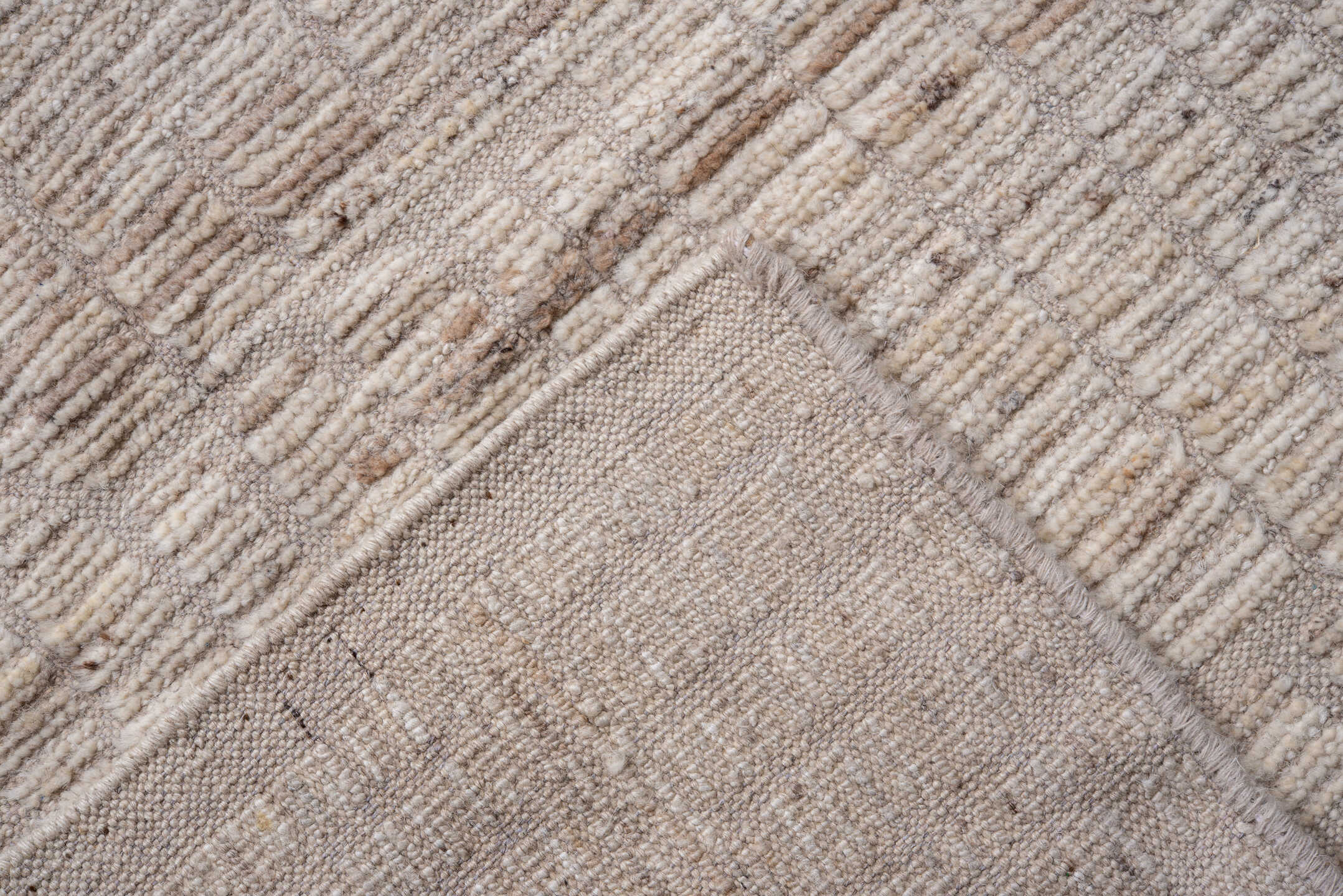 3' x 4' one-of-a-kind handmade vintage Tulu small size rug. Color palette: brown, dark gray, gainsboro, gray, light gray