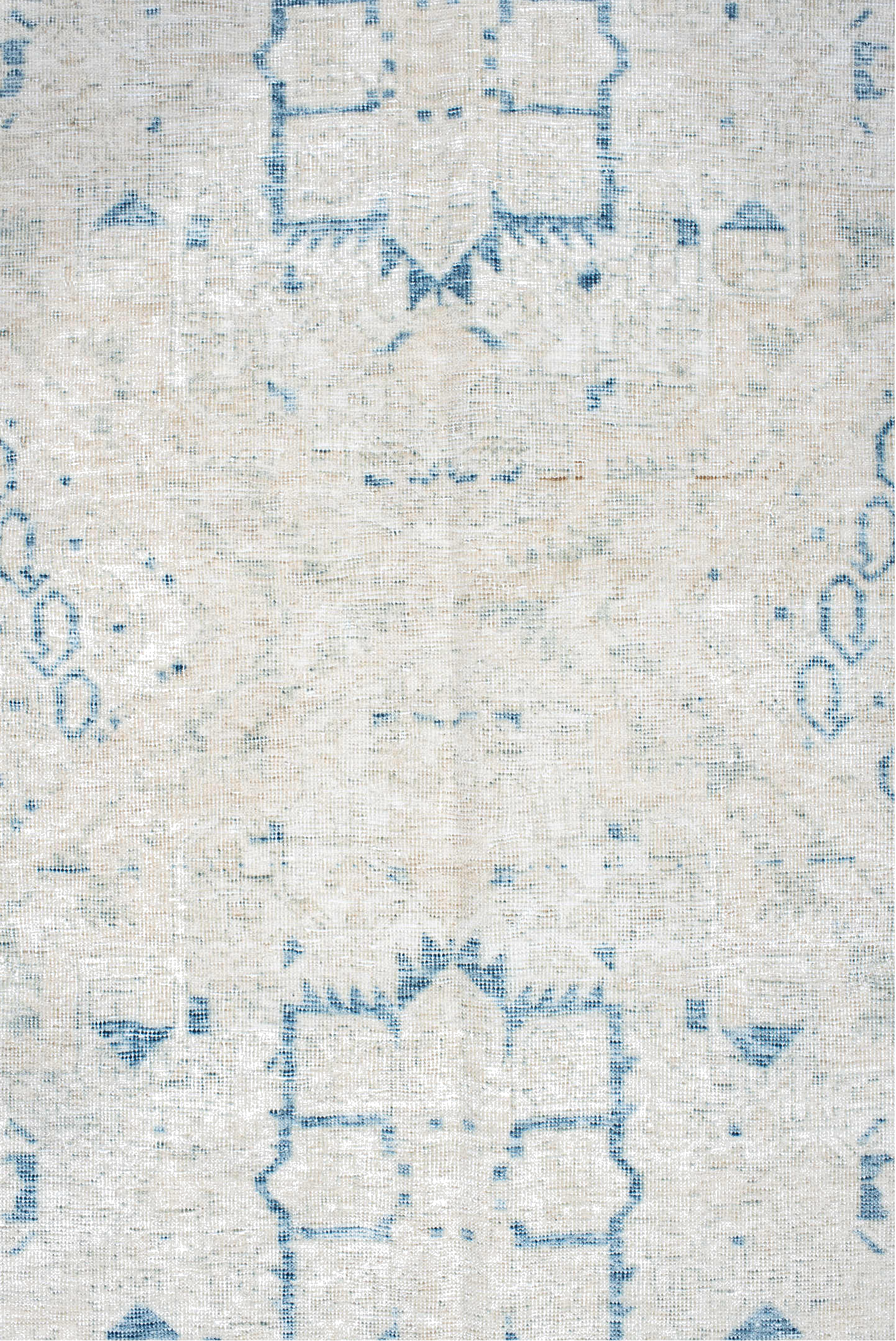 5' x 6' one-of-a-kind handmade vintage Afshar rug. Color palette: azure, blue, gainsboro, gray, light blue, light gray