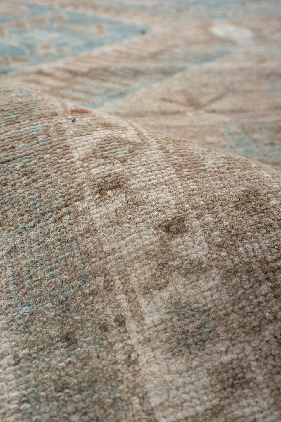 3' x 10' one-of-a-kind handmade antique Malayer runner rug. Color palette: ivory, sky blue, taupe, brown, beige, light blue