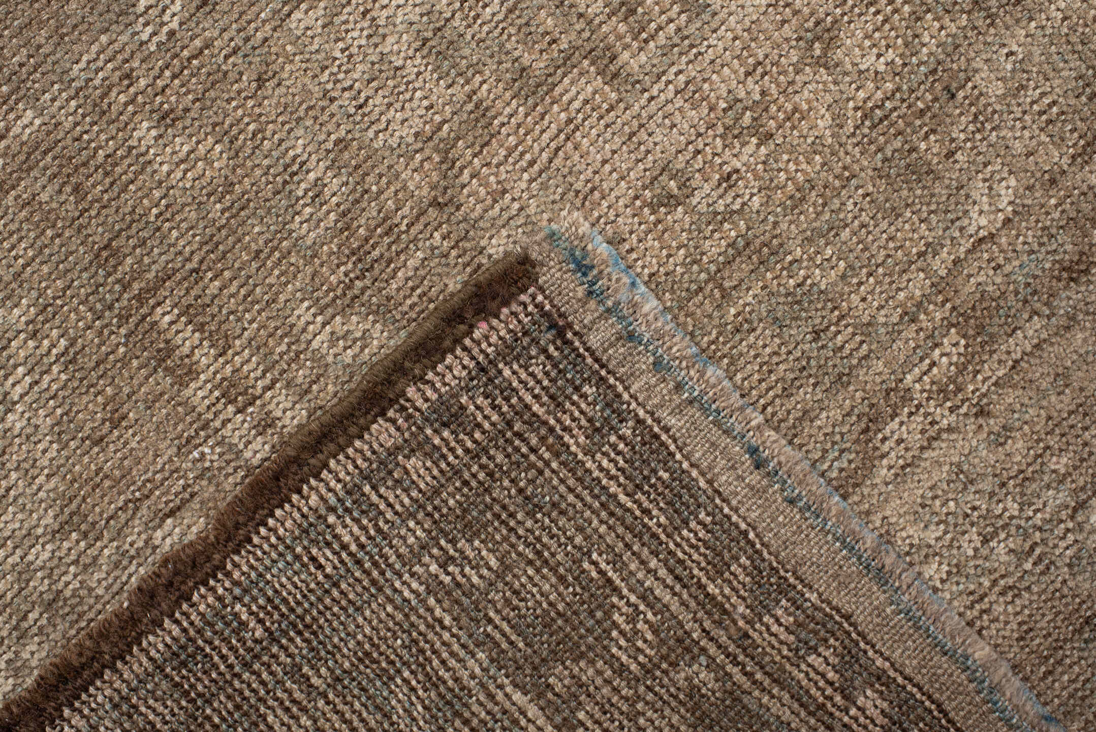 7' x 9' one-of-a-kind handmade antique Afghan large size rug. Color palette: taupe, beige, camel, ivory, brown, gray
