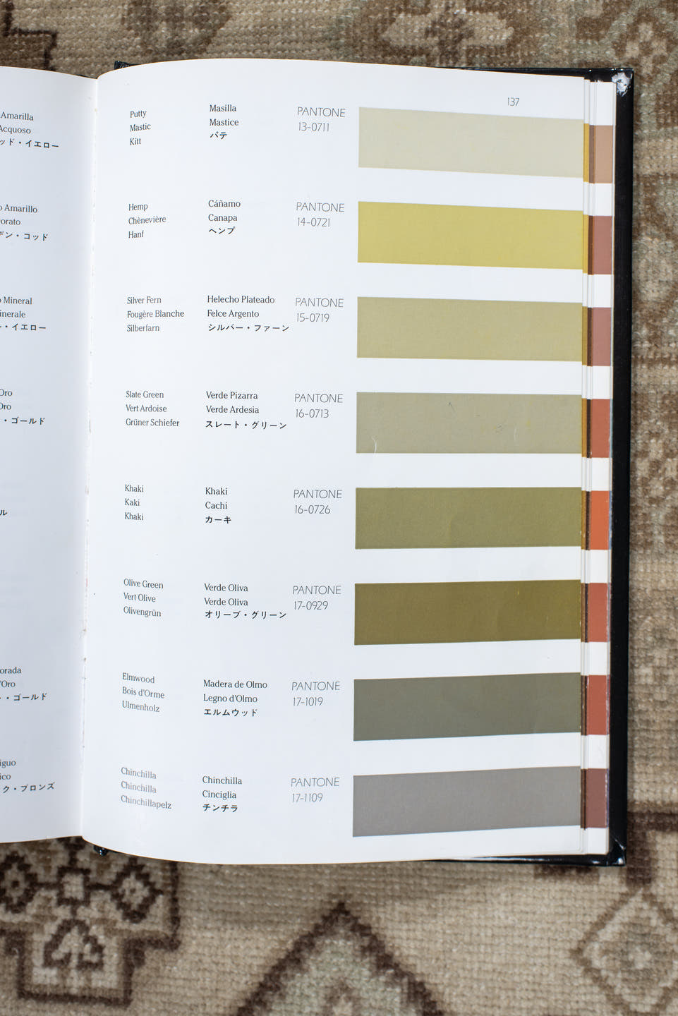 5' x 9' one-of-a-kind handmade vintage Ardebil medium size rug. Color palette: ivory, taupe, brown, camel, charcoal, greige