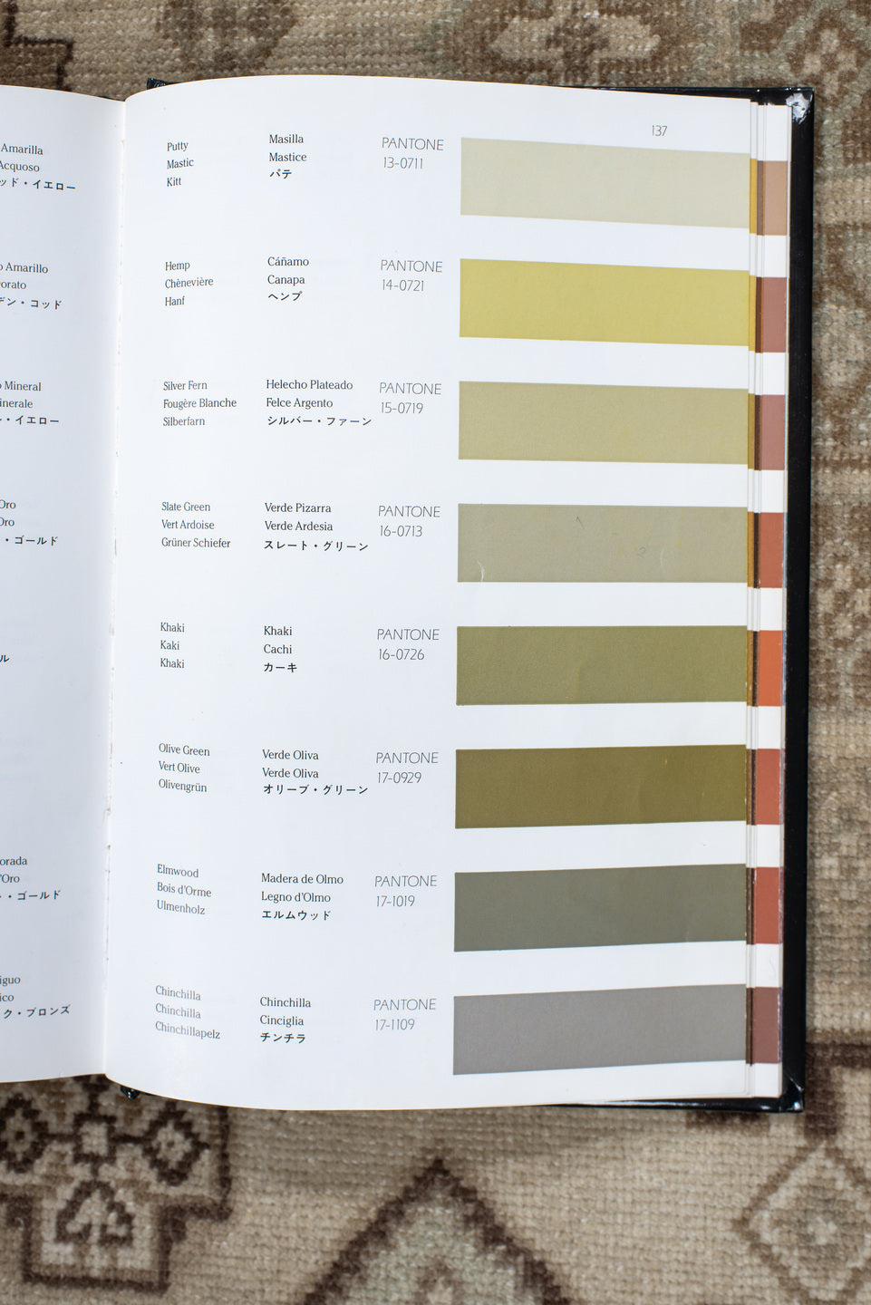 5' x 9' one-of-a-kind handmade vintage Ardebil medium size rug. Color palette: ivory, taupe, brown, camel, charcoal, greige