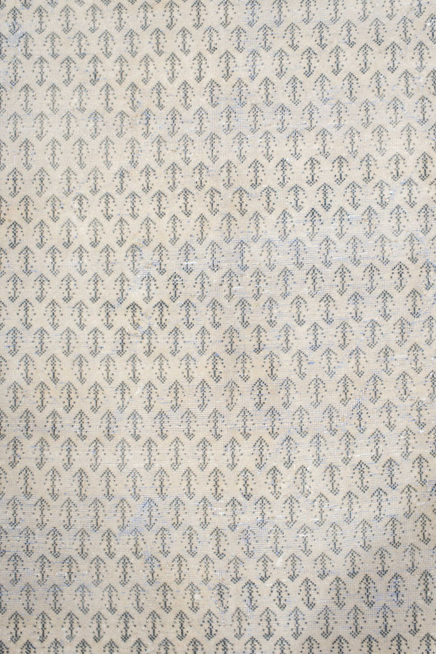 7' x 10' one-of-a-kind handmade antique Mir large size rug. Color palette: ivory, pale blue, taupe, sand, gray, light blue