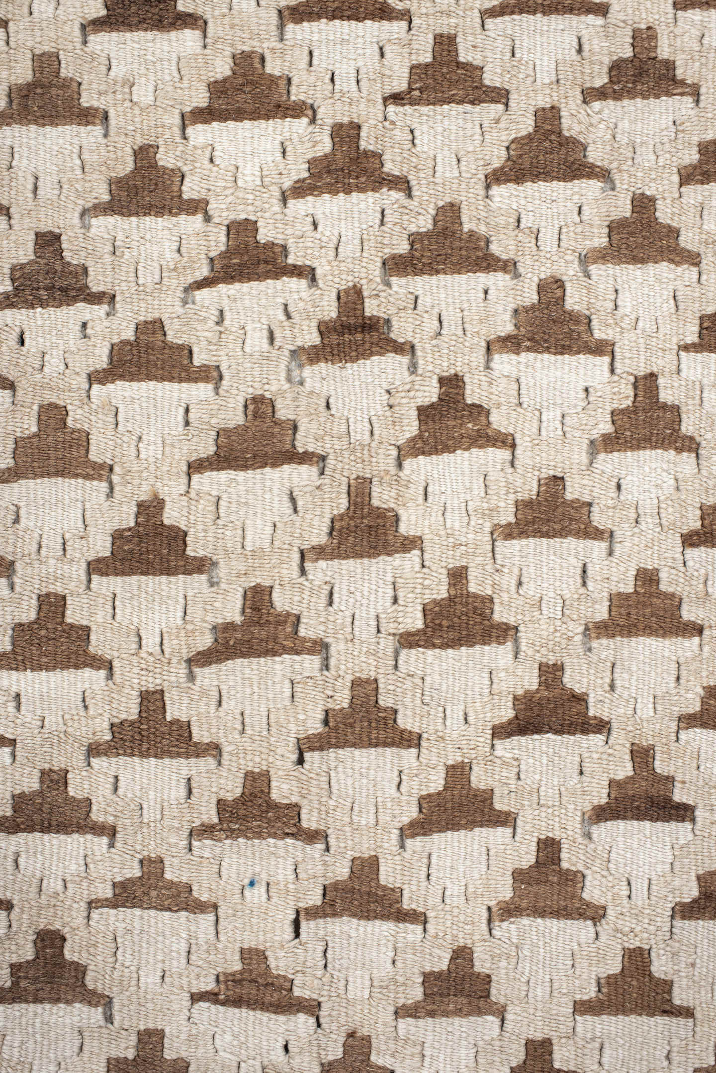 6' x 10' one-of-a-kind handmade antique Kilim large size rug. Color palette: ivory, taupe, brown, beige, camel, gray