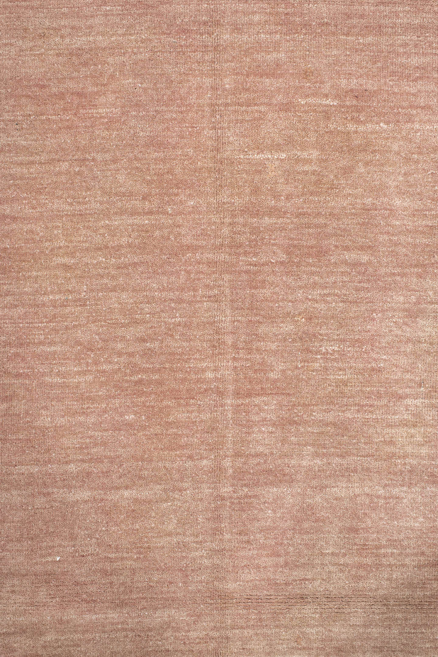 5' x 7' one-of-a-kind handmade vintage Gabbe rug. Color palette: blush, rose, ivory, taupe, pink, red, beige, gray