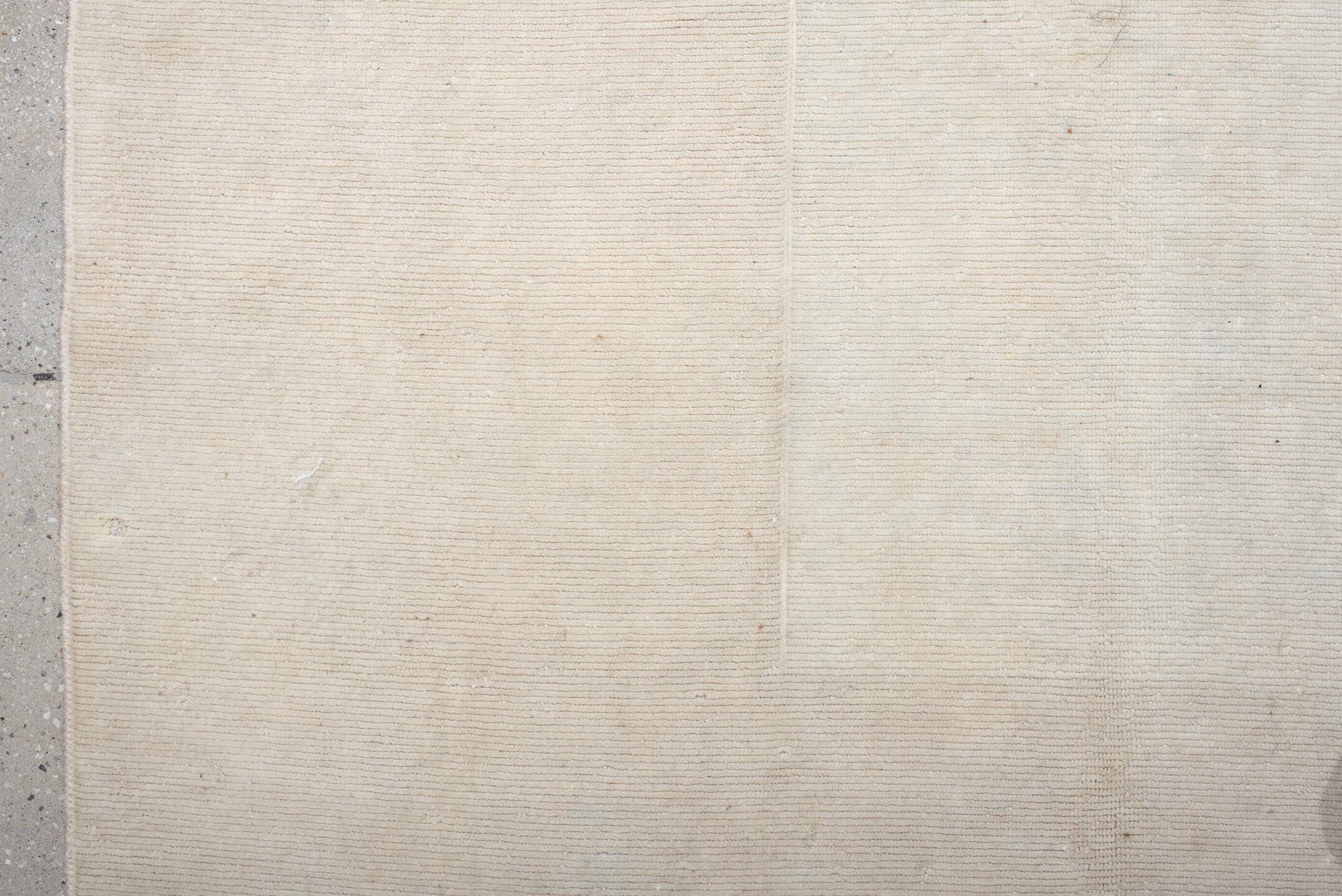 6' x 6' one-of-a-kind handmade vintage Tibetan rug. Color palette: ivory, cream, beige, taupe, gray