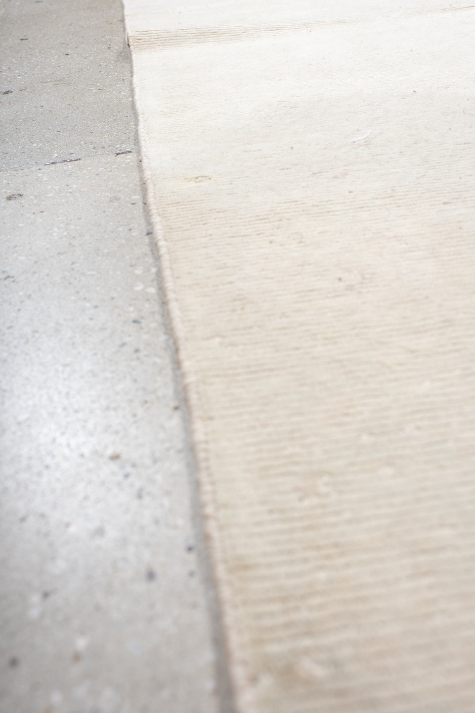 6' x 6' one-of-a-kind handmade vintage Tibetan rug. Color palette: antiquewhite, gainsboro, gray, light gray, linen