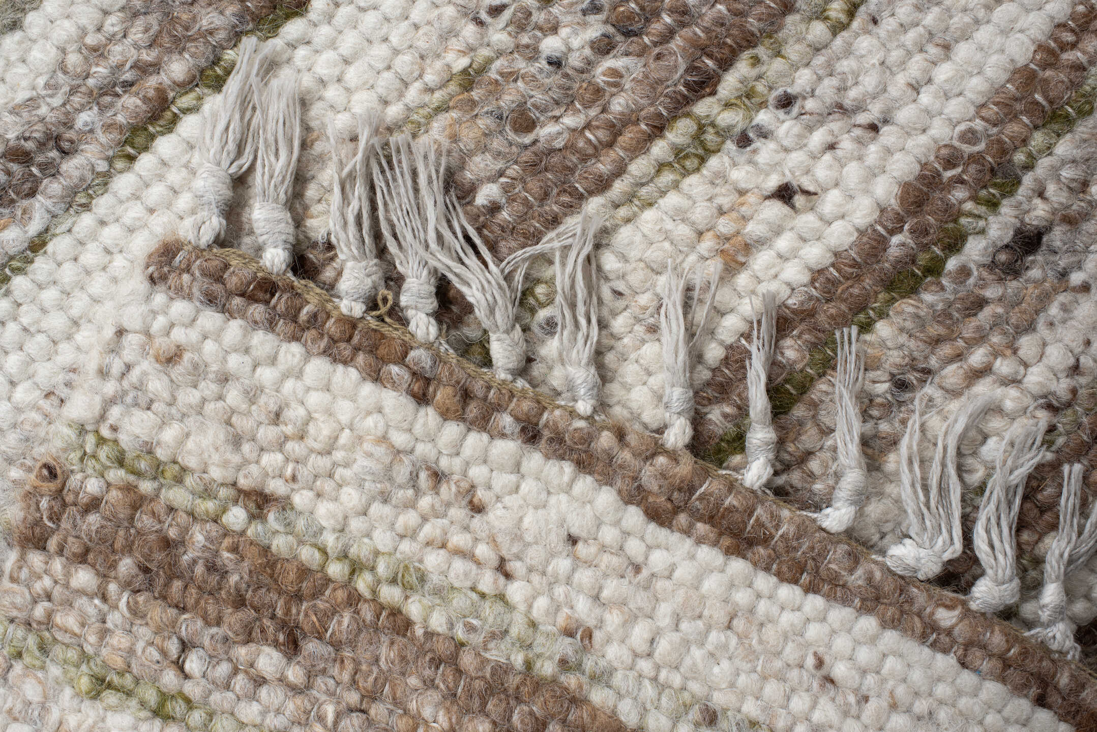 8' x 10' one-of-a-kind handmade vintage Kilim large size rug. Color palette: ivory, taupe, brown, sage, cream, charcoal