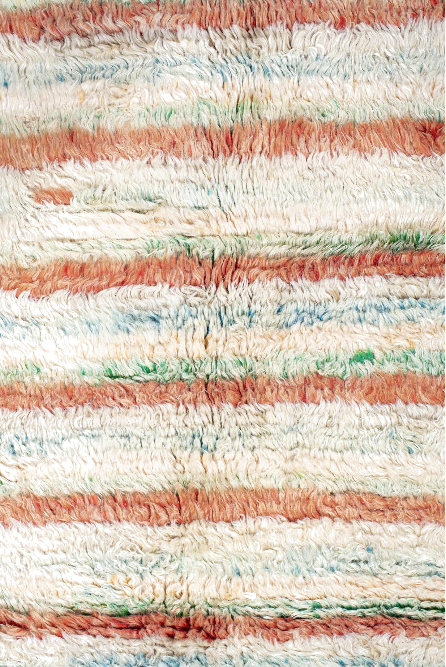 5' x 7' one-of-a-kind handmade vintage Moroccan rug. Color palette: beige, blue, brown, floral white, gainsboro, gray, green