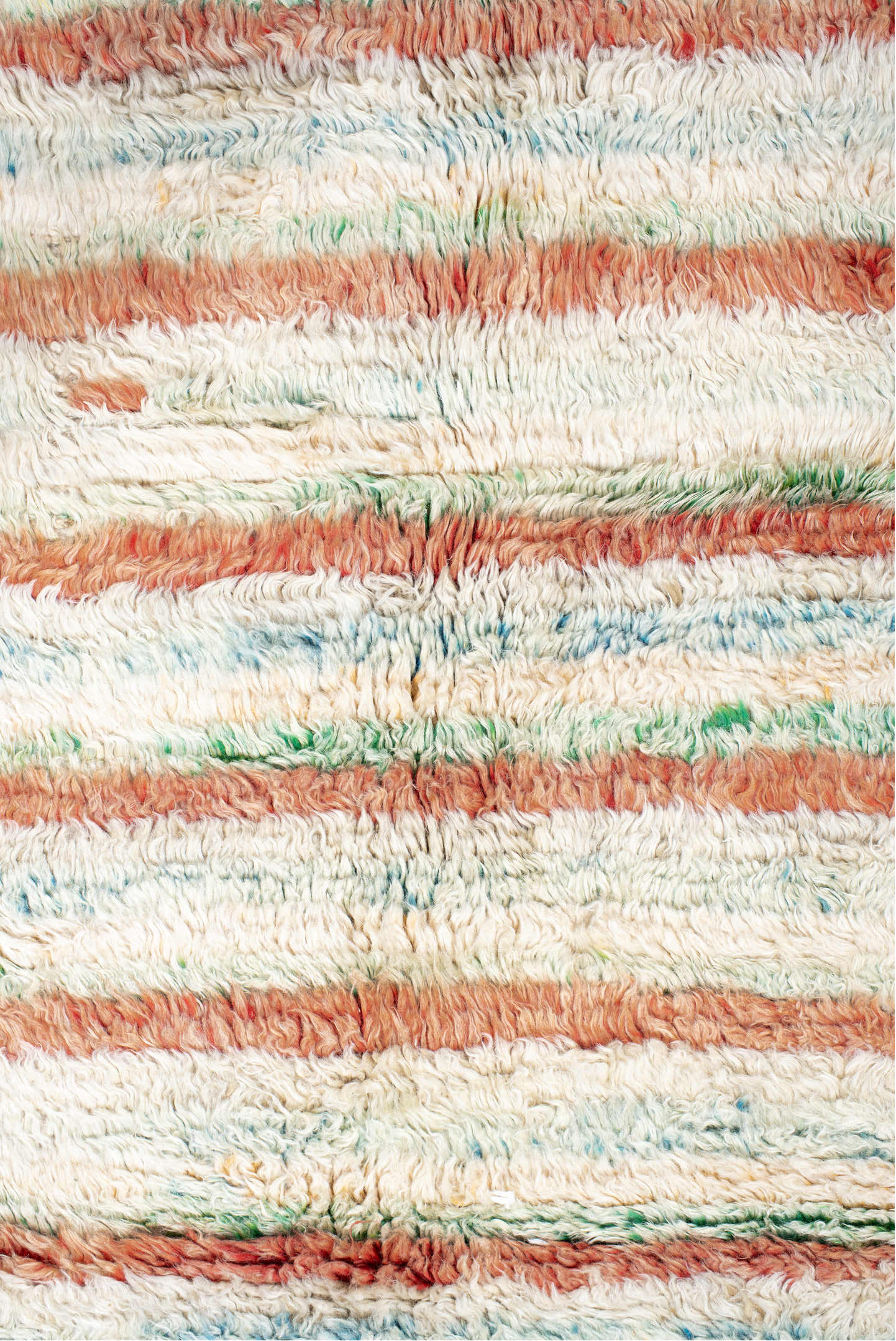 5' x 7' one-of-a-kind handmade vintage Moroccan rug. Color palette: beige, blue, brown, floral white, gainsboro, gray, green