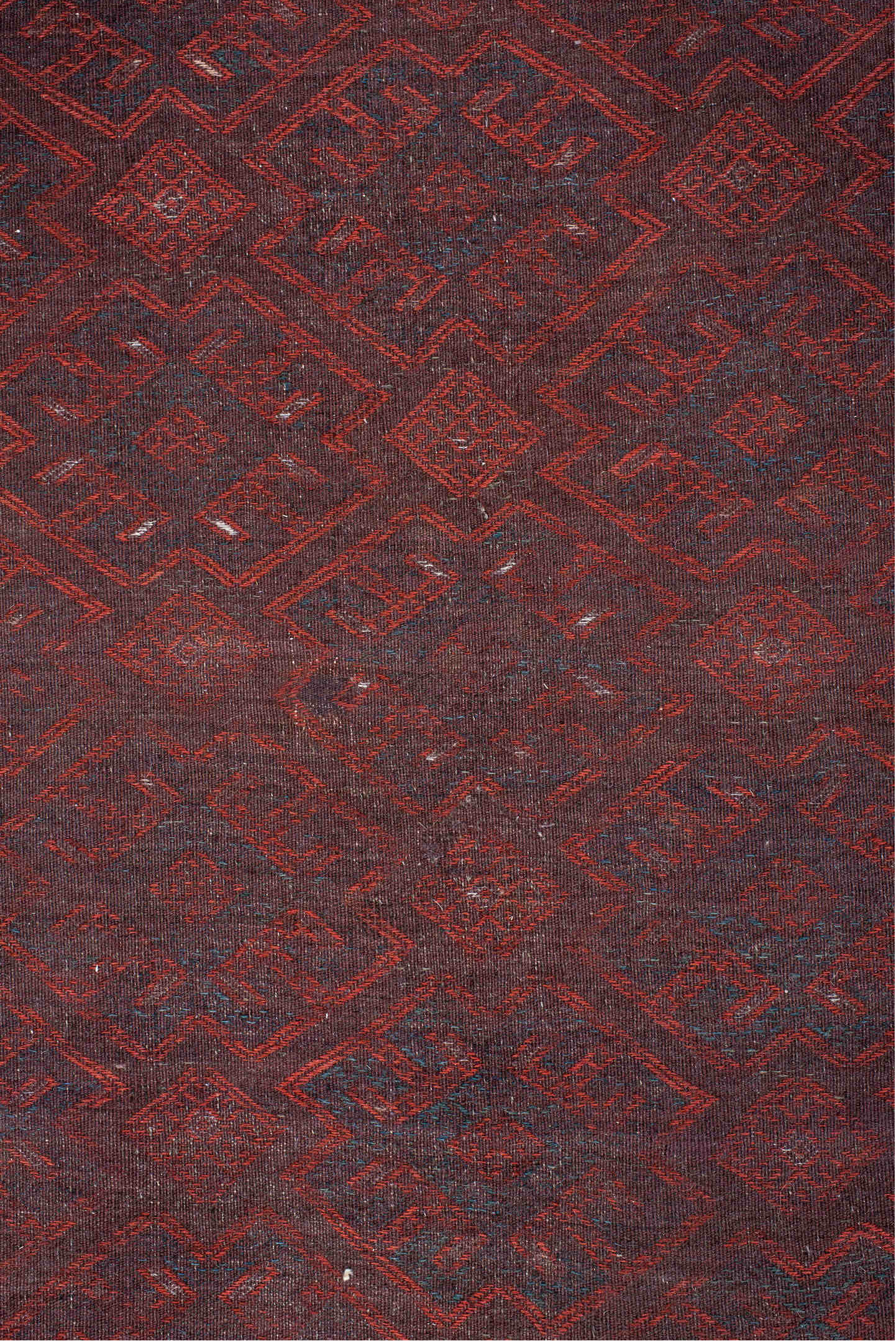 6' x 10' one-of-a-kind handmade vintage Kilim large size rug. Color palette: burgundy, rust, indigo, plum, charcoal, taupe