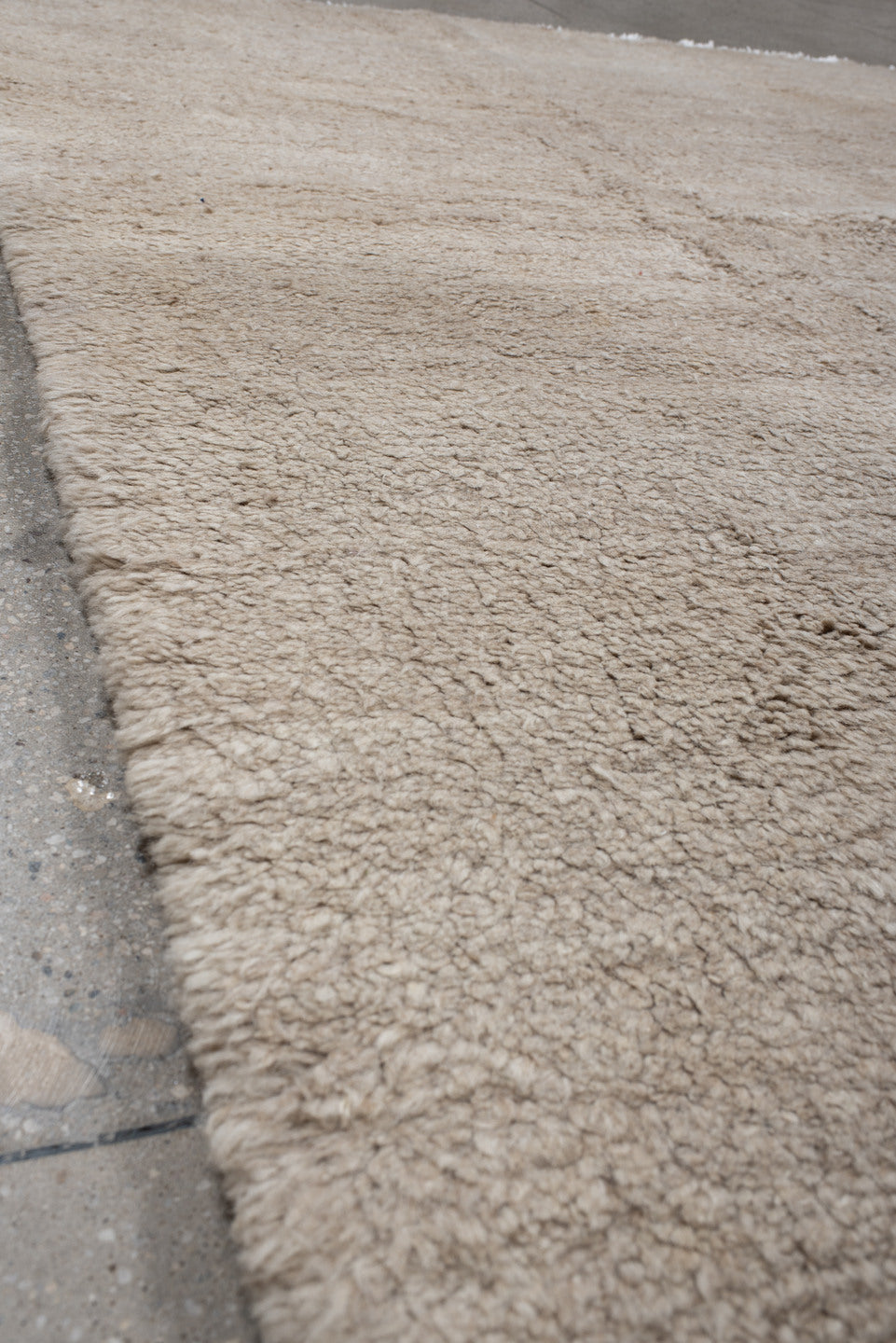 9' x 11' one-of-a-kind handmade vintage Ido large size rug. Color palette: ivory, cream, beige, taupe, charcoal, gray, black