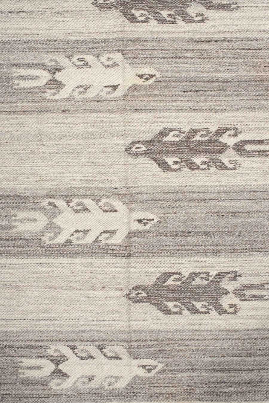5' x 8' one-of-a-kind handmade antique Kilim medium size rug. Color palette: ivory, gray, charcoal, cream, black